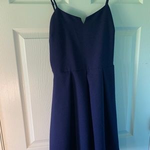 Dark Blue Sweetheart Neckline Dress